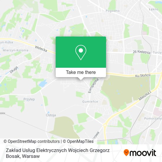 Zakład Usług Elektrycznych Wojciech Grzegorz Bosak map