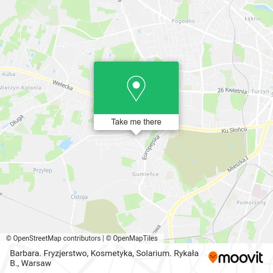 Карта Barbara. Fryzjerstwo, Kosmetyka, Solarium. Rykała B.
