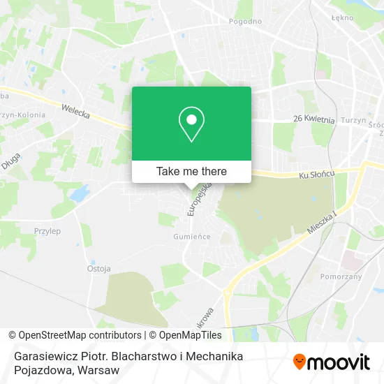 Карта Garasiewicz Piotr. Blacharstwo i Mechanika Pojazdowa