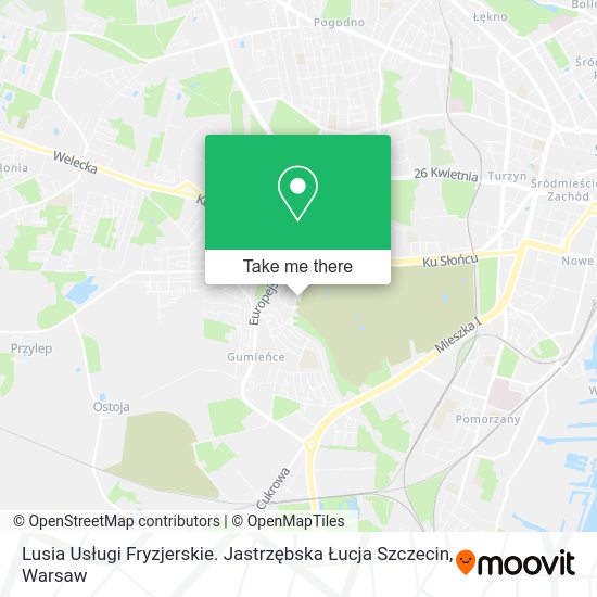 Lusia Usługi Fryzjerskie. Jastrzębska Łucja Szczecin map