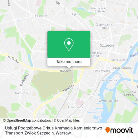 Usługi Pogrzebowe Orkus Kremacja Kamieniarstwo Transport Zwłok Szczecin map