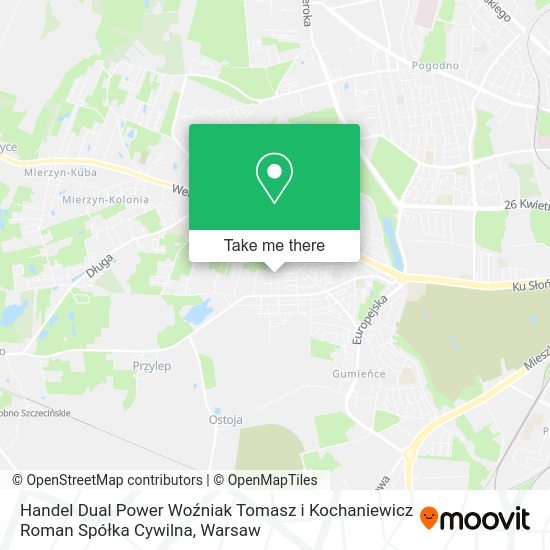 Handel Dual Power Woźniak Tomasz i Kochaniewicz Roman Spółka Cywilna map