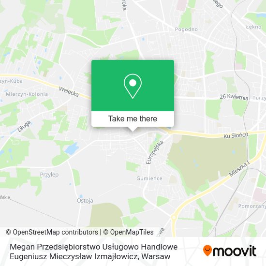 Megan Przedsiębiorstwo Usługowo Handlowe Eugeniusz Mieczysław Izmajłowicz map