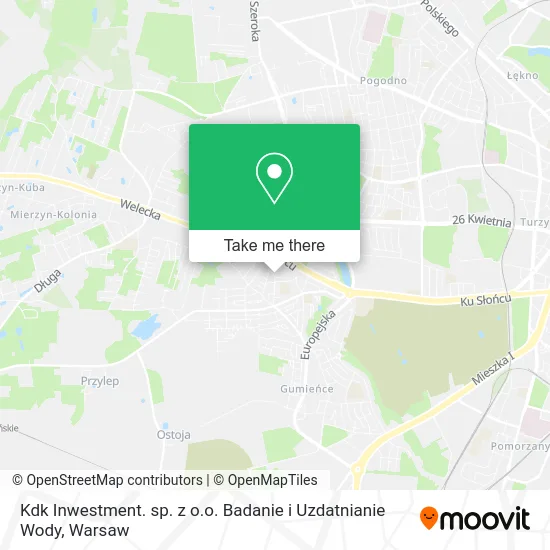 Карта Kdk Inwestment. sp. z o.o. Badanie i Uzdatnianie Wody
