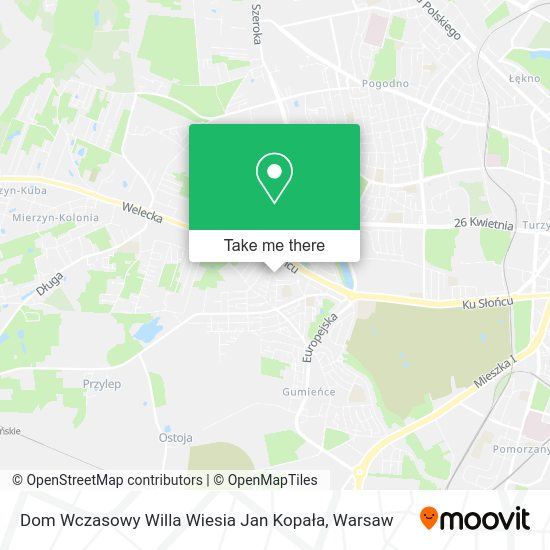 Dom Wczasowy Willa Wiesia Jan Kopała map