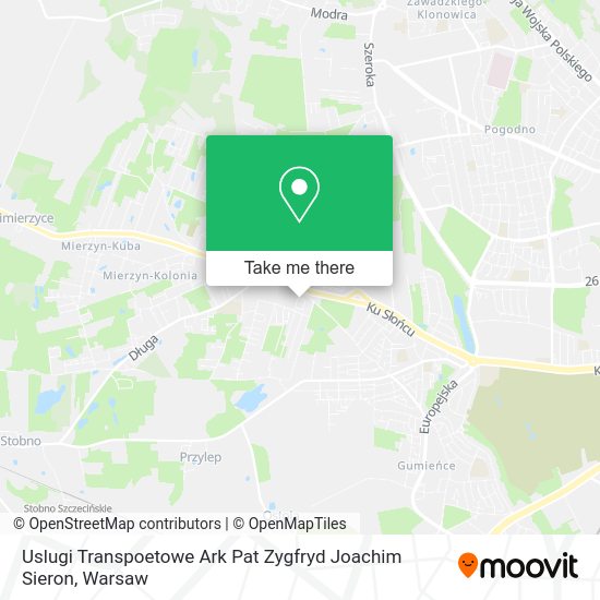 Uslugi Transpoetowe Ark Pat Zygfryd Joachim Sieron map