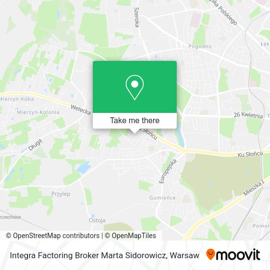 Integra Factoring Broker Marta Sidorowicz map