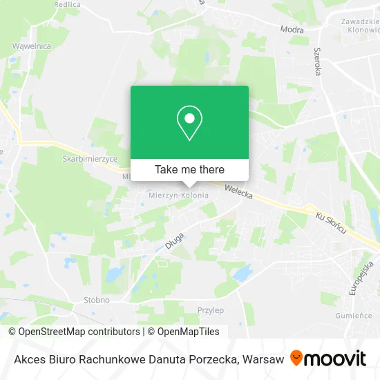 Карта Akces Biuro Rachunkowe Danuta Porzecka