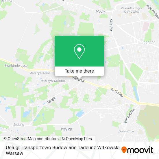 Карта Usługi Transportowo Budowlane Tadeusz Witkowski