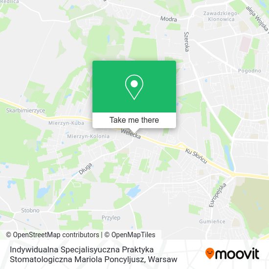 Indywidualna Specjalisyuczna Praktyka Stomatologiczna Mariola Poncyljusz map