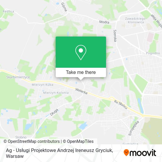 Ag - Usługi Projektowe Andrzej Ireneusz Gryciuk map