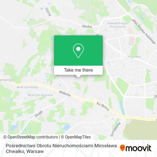 Pośrednictwo Obrotu Nieruchomościami Mirosława Chwalko map