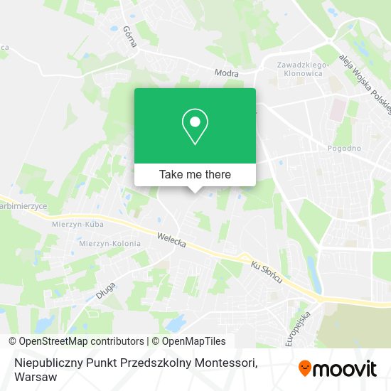 Карта Niepubliczny Punkt Przedszkolny Montessori