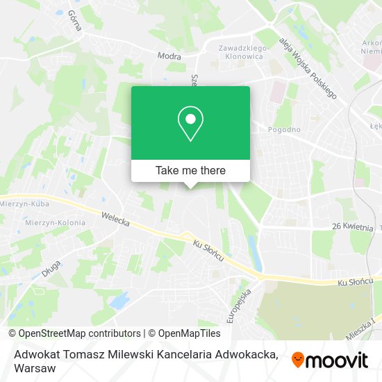 Adwokat Tomasz Milewski Kancelaria Adwokacka map