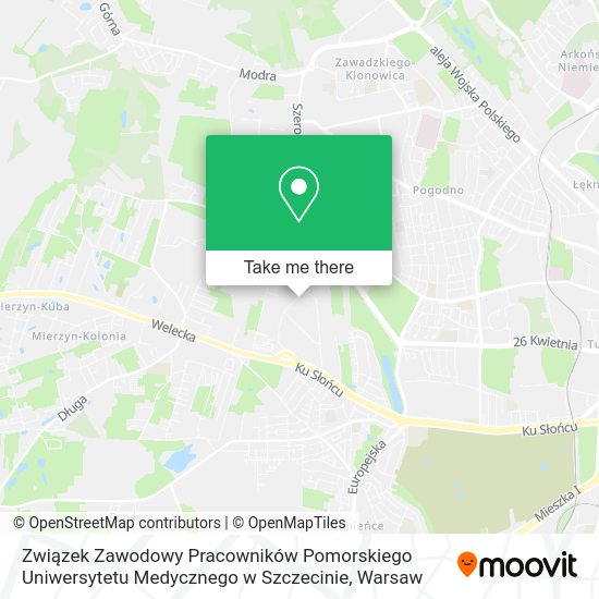 Związek Zawodowy Pracowników Pomorskiego Uniwersytetu Medycznego w Szczecinie map