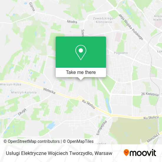 Карта Usługi Elektryczne Wojciech Tworzydło