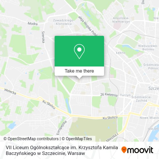 VII Liceum Ogólnokształcące im. Krzysztofa Kamila Baczyńskiego w Szczecinie map