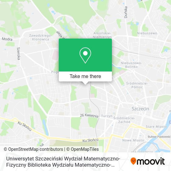 Uniwersytet Szczeciński Wydział Matematyczno-Fizyczny Biblioteka Wydziału Matematyczno-Fizycznego map