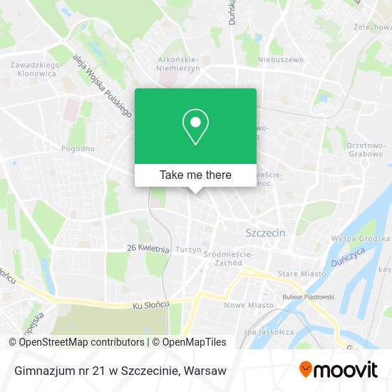 Gimnazjum nr 21 w Szczecinie map