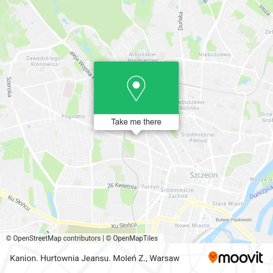 Kanion. Hurtownia Jeansu. Moleń Z. map