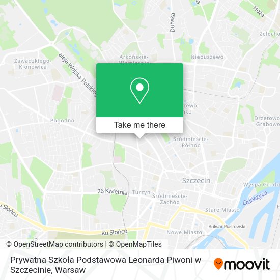 Prywatna Szkoła Podstawowa Leonarda Piwoni w Szczecinie map