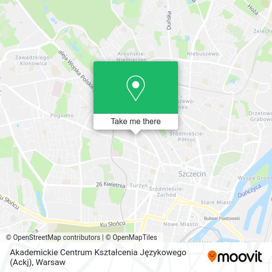 Карта Akademickie Centrum Kształcenia Językowego (Ackj)