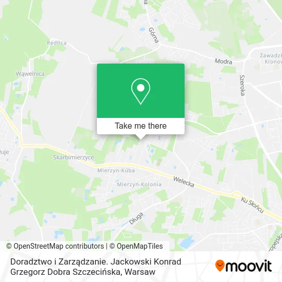 Карта Doradztwo i Zarządzanie. Jackowski Konrad Grzegorz Dobra Szczecińska