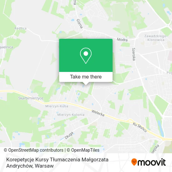 Korepetycje Kursy Tłumaczenia Małgorzata Andrychów map
