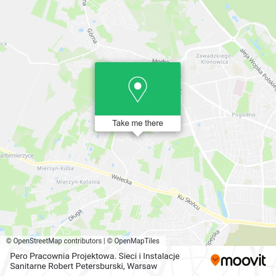 Карта Pero Pracownia Projektowa. Sieci i Instalacje Sanitarne Robert Petersburski