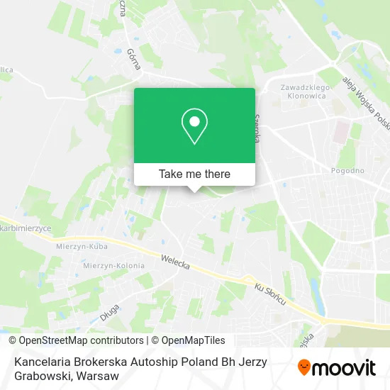Карта Kancelaria Brokerska Autoship Poland Bh Jerzy Grabowski