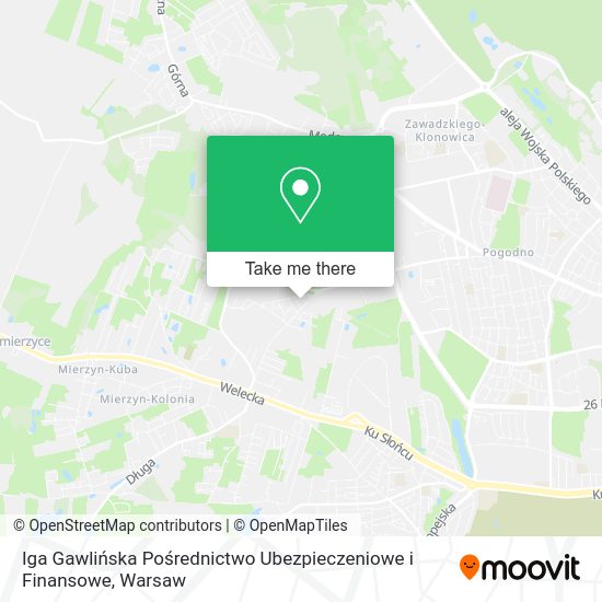 Iga Gawlińska Pośrednictwo Ubezpieczeniowe i Finansowe map