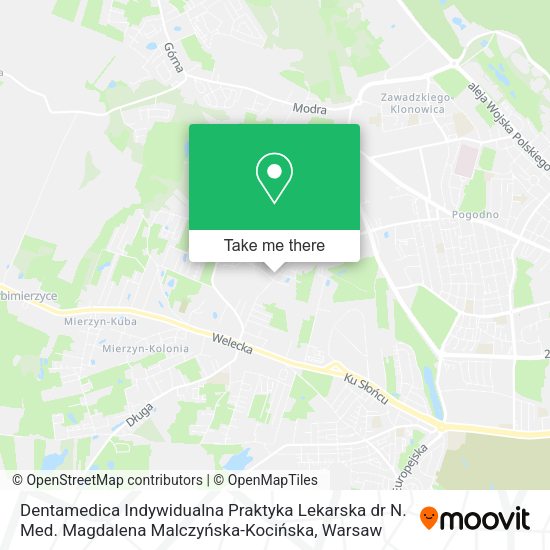 Dentamedica Indywidualna Praktyka Lekarska dr N. Med. Magdalena Malczyńska-Kocińska map