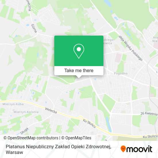 Platanus Niepubliczny Zakład Opieki Zdrowotnej map