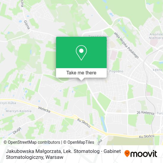 Jakubowska Małgorzata, Lek. Stomatolog - Gabinet Stomatologiczny map