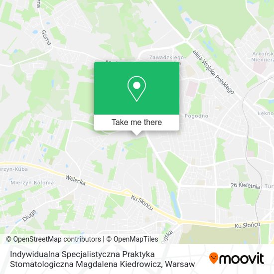 Indywidualna Specjalistyczna Praktyka Stomatologiczna Magdalena Kiedrowicz map