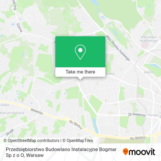 Карта Przedsiębiorstwo Budowlano Instalacyjne Bogmar Sp z o O