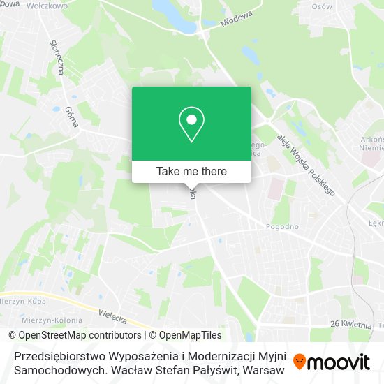 Przedsiębiorstwo Wyposażenia i Modernizacji Myjni Samochodowych. Wacław Stefan Pałyświt map