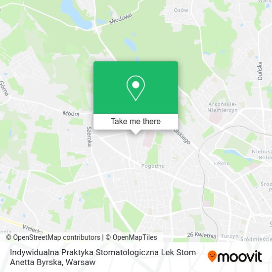 Indywidualna Praktyka Stomatologiczna Lek Stom Anetta Byrska map