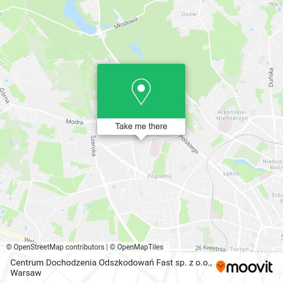 Centrum Dochodzenia Odszkodowań Fast sp. z o.o. map