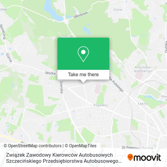 Карта Związek Zawodowy Kierowców Autobusowych Szczecińskiego Przedsiębiorstwa Autobusowego Klonowica sp.