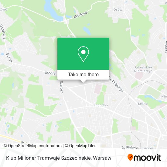 Klub Milioner Tramwaje Szczecińskie map