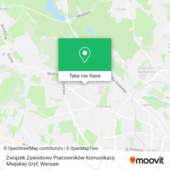 Карта Związek Zawodowy Pracowników Komunikacji Miejskiej Gryf