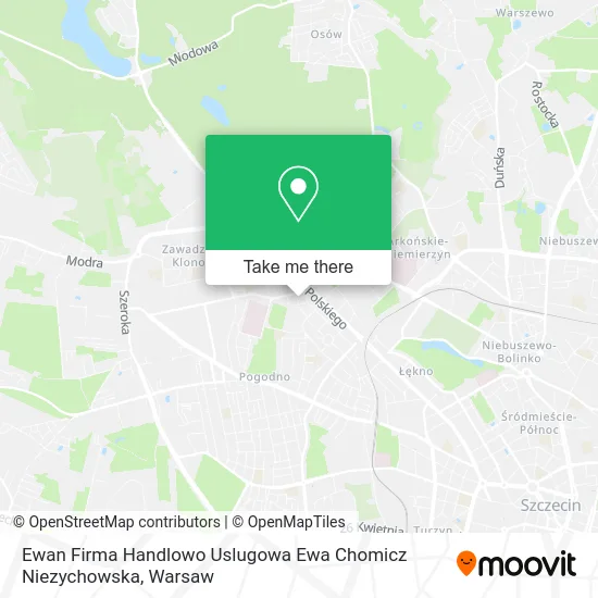 Карта Ewan Firma Handlowo Uslugowa Ewa Chomicz Niezychowska