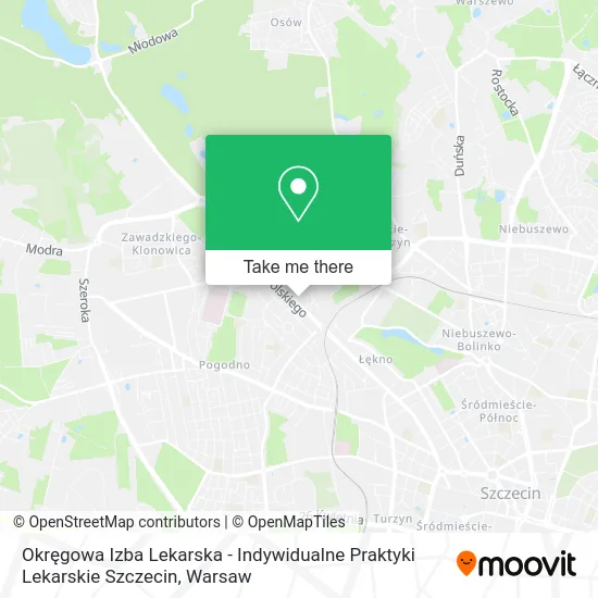 Okręgowa Izba Lekarska - Indywidualne Praktyki Lekarskie Szczecin map