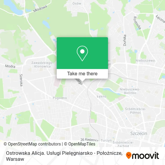 Ostrowska Alicja. Usługi Pielęgniarsko - Położnicze map