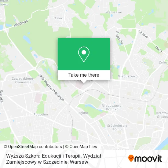 Карта Wyższa Szkoła Edukacji i Terapii. Wydział Zamiejscowy w Szczecinie