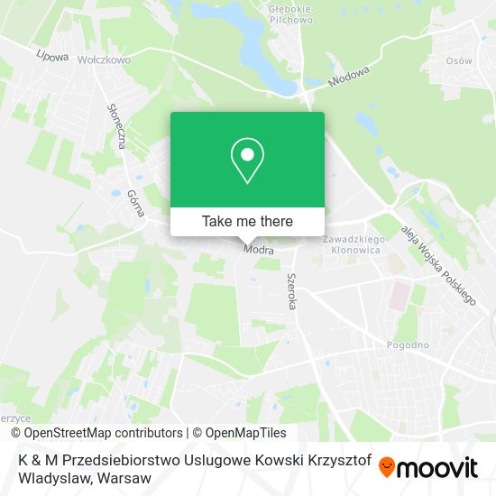 K & M Przedsiebiorstwo Uslugowe Kowski Krzysztof Wladyslaw map