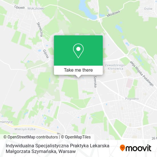 Indywidualna Specjalistyczna Praktyka Lekarska Małgorzata Szymańska map