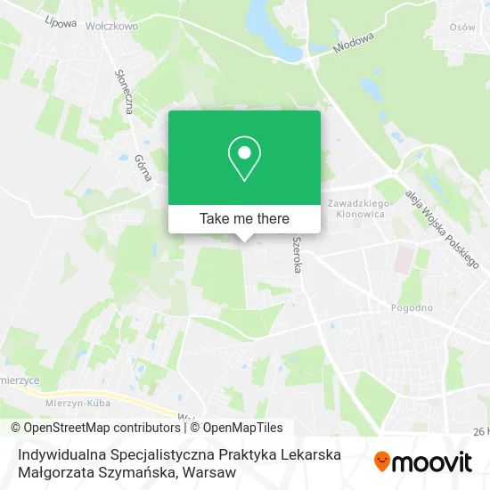 Indywidualna Specjalistyczna Praktyka Lekarska Małgorzata Szymańska map