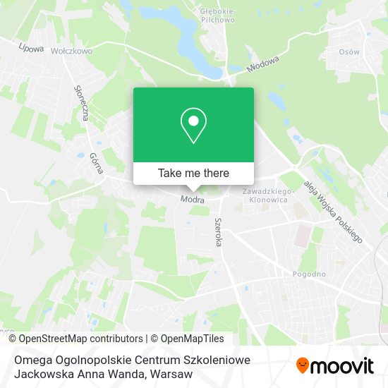 Omega Ogolnopolskie Centrum Szkoleniowe Jackowska Anna Wanda map